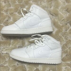 Triple White Jordan 1 Mid